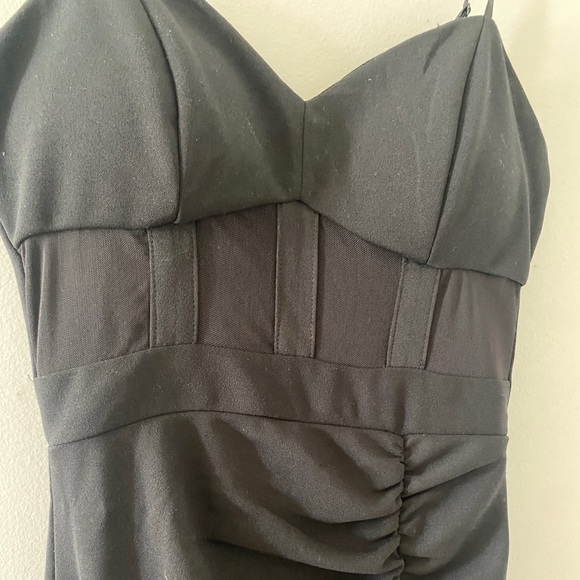 Black Mesh Prom Dress w Slit - Picture 5 of 9